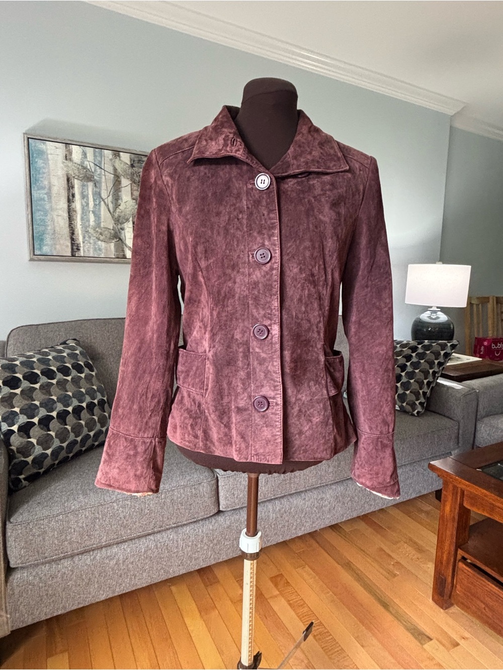 Danier Y2K Purple Suede Button-Front Jacket